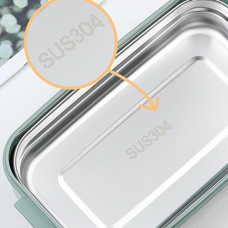 304 Stainless Steel Lunch Box Bento Box For School Kids Office Worker 2layers Microwae Heating Lunch Container Food Storage Box - Lily Depot