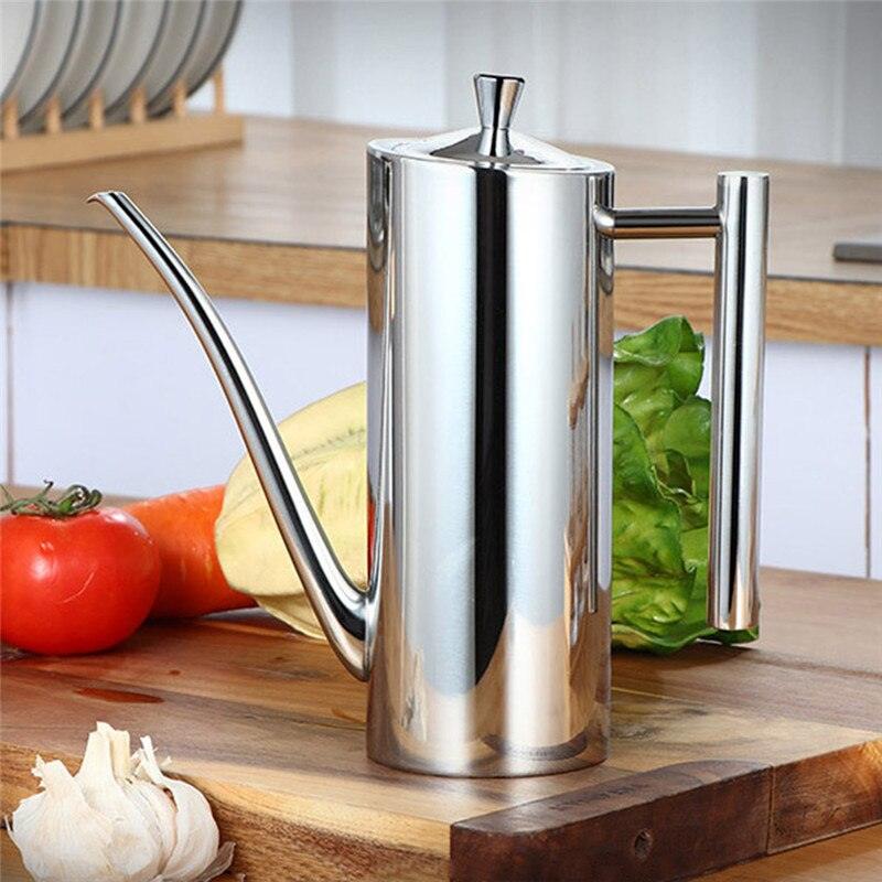 500/700ml Stainless Steel Olive Oil Bottle Vinegar Dispenser Sauce Seasoning Batcher Can Pots Oil Container Kitchen Accessories - Lily Depot