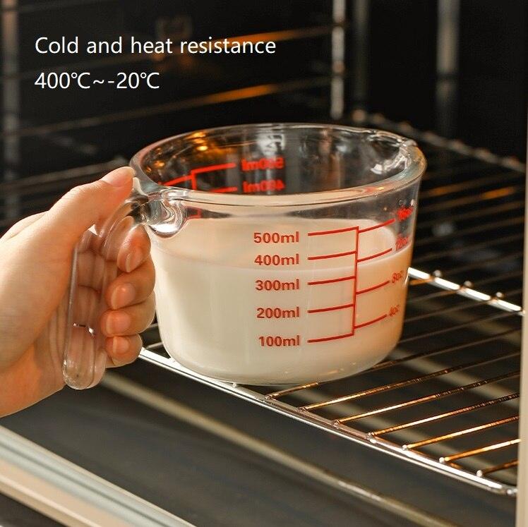 Bake measuring cup Thickened Tempered Glass Heat Resisting Creative Handle Egg Cake Cup Microwave Tool Kitchen Dining Accessorie - Lily Depot