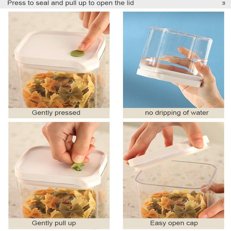 Kitchen Plastic Food Storage Container Refrigerator Food Organizer Noodle Box Multigrain Storage Tank Transparent Sealed Cans - Lily Depot