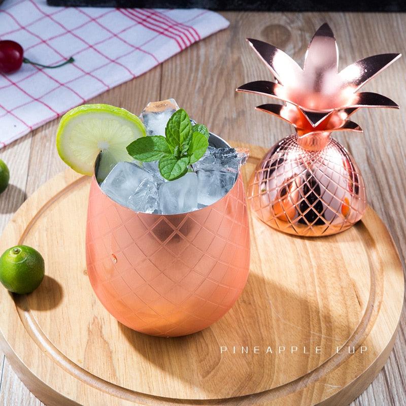 Pineapple Cocktail 500ml Cup Moscow Mule stainless steel pineapple cup metal copper Cup creative personalized Cocktail Cup - Lily Depot
