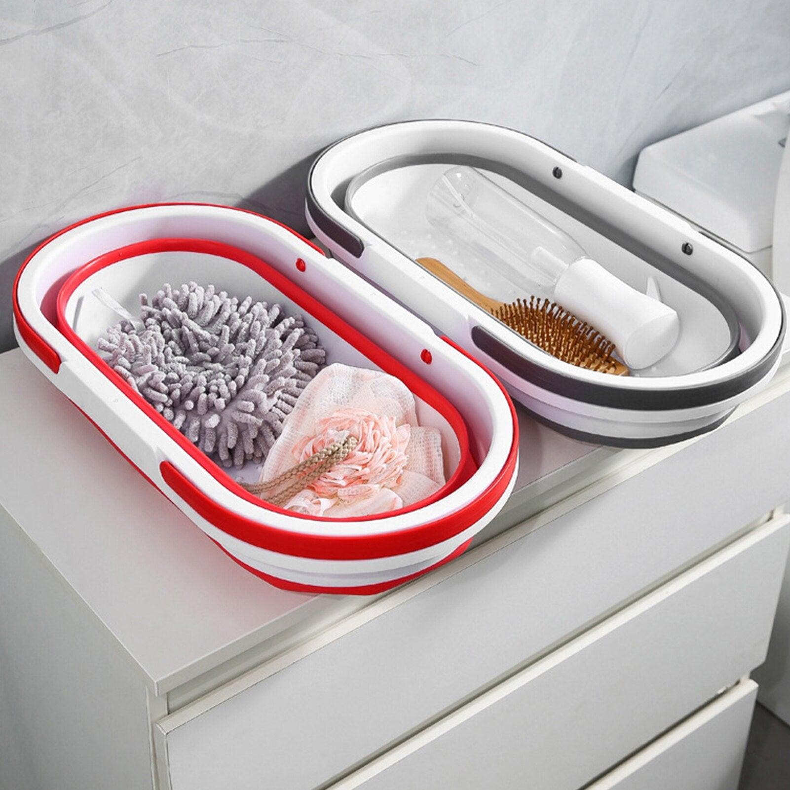 14L Foldable Mop Bucket Collapsible Portable Wash Basin Dishpan With Handle Fishing Pail Tools Large-capacity Barrel Effective - Lily Depot