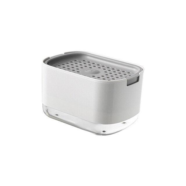 2 In 1 Soap Dish Pump Liquid Dispenser Foam Dispenser Soap Container with Sponge Holder for Kitchen Bathroom Washing Accessories - Lily Depot