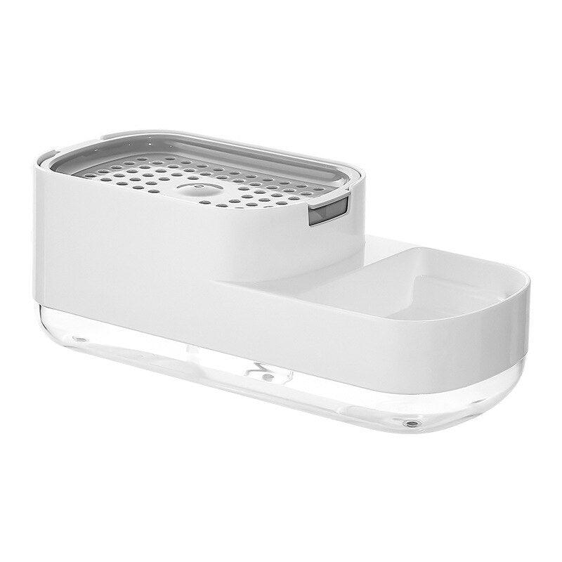 2 In 1 Soap Dish Pump Liquid Dispenser Foam Dispenser Soap Container with Sponge Holder for Kitchen Bathroom Washing Accessories - Lily Depot