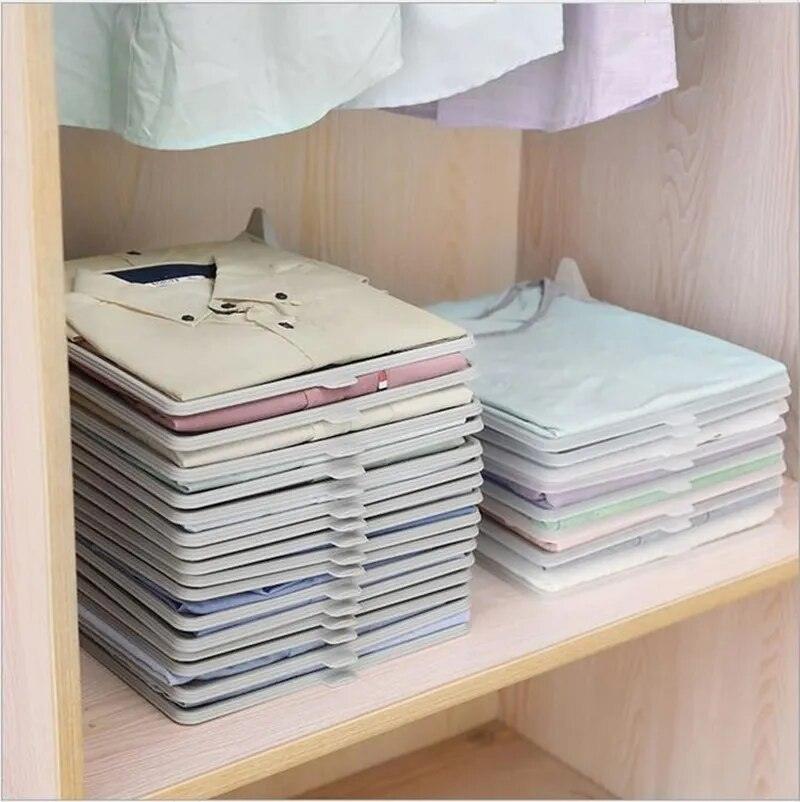 2pcs/set Clothing Storage Board Stackable Organizer for Shirt Home Storage Organization Space Separation Tool H1234 - Lily Depot