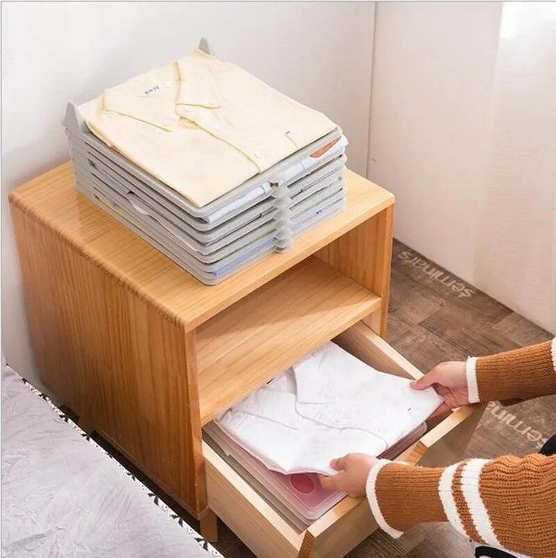 2pcs/set Clothing Storage Board Stackable Organizer for Shirt Home Storage Organization Space Separation Tool H1234 - Lily Depot