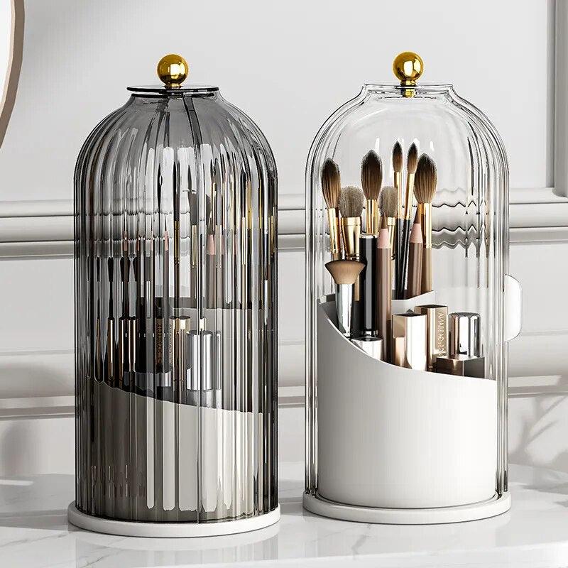 Rotary Makeup Brush Storage Box Dressing Table Container Lipstick Storage Holder Dustproof Split Cosmetics Storage Cartridge - Lily Depot