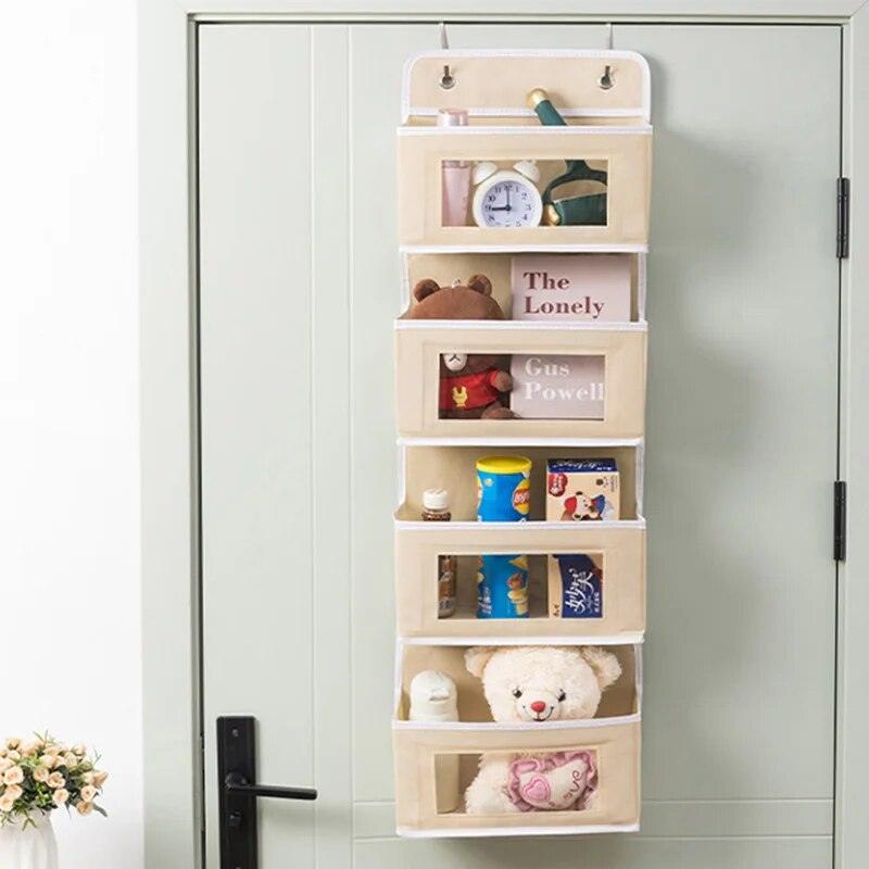 4 Pockets Door Hanging Storage Bag Non-Woven Large Capacity Toy Organizer Bedroom Door Back Hanging Organizer Sundry Storage Box - Lily Depot