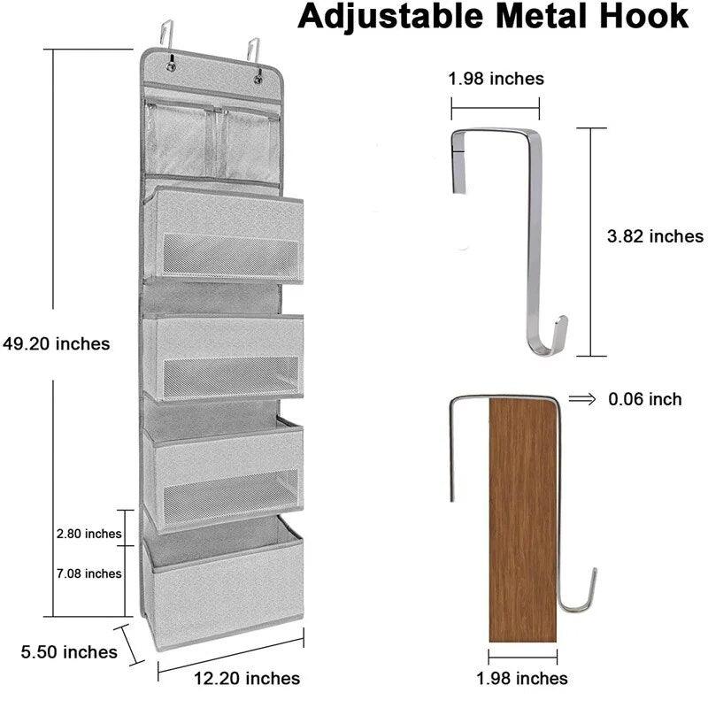 4 Pockets Door Hanging Storage Bag Non-Woven Large Capacity Toy Organizer Bedroom Door Back Hanging Organizer Sundry Storage Box - Lily Depot
