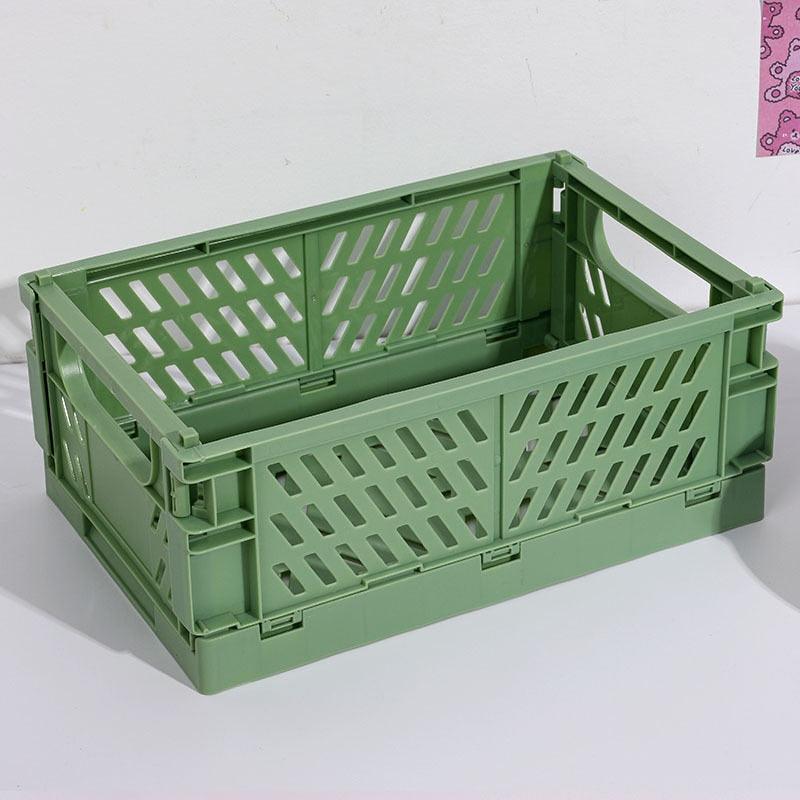 5 Color Organizing Storage Baskets Case Folding Student Desktop Basket Tape Stationery Plastic Foldable Container Storage Box - Lily Depot