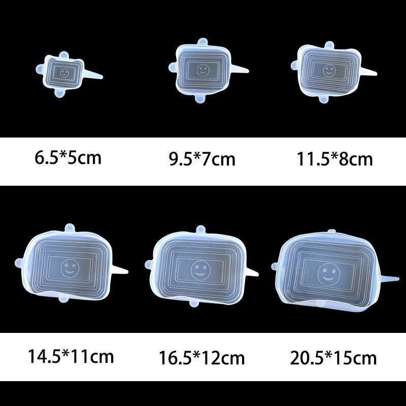 6PCS Silicone Stretch Lids Refrigerator Universal Food Wrap Bowl Pot Covers Sealed Kitchen Fresh-keeping Accessories Supplies - Lily Depot
