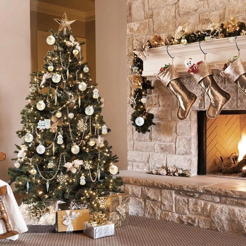 70Pcs/box Christmas Tree Ball Ornaments Snowflake Snowman Star Hanging Pendants Noel Navidad Home Decoration 2024 New Year Gift - Lily Depot
