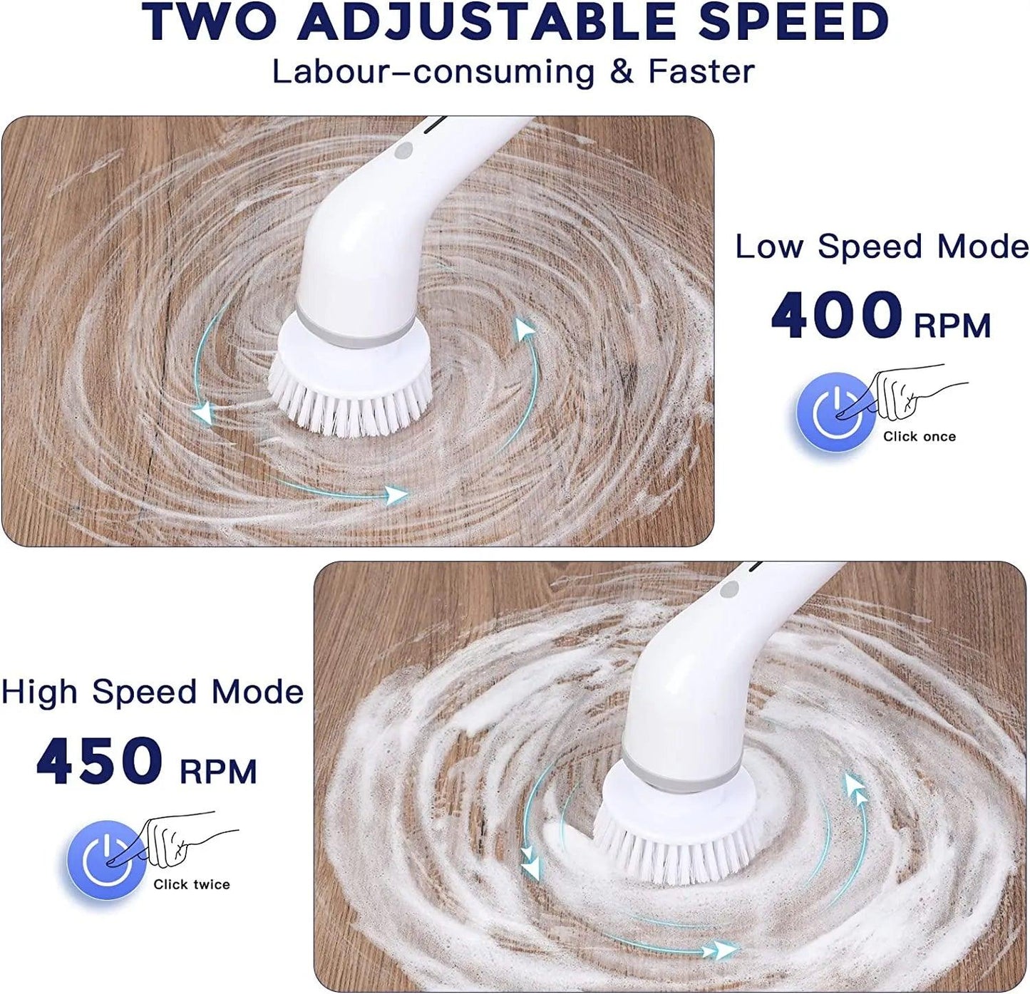 8-in-1 Multifunctional Electric Cleaning Brush USB Charging Bathroom Wash Brush Kitchen Cleaning Tool Household Cleaning Brush - Lily Depot
