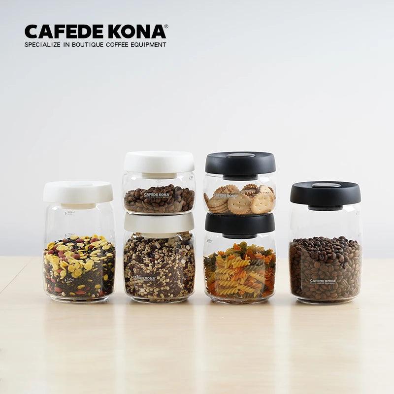 CAFEDE KONA Glass Canister Vacuum Glass Sealed Tank Borosilicate Glass Storage Jar With Lid Food Storage Jar Kitchen Storage Box - Lily Depot