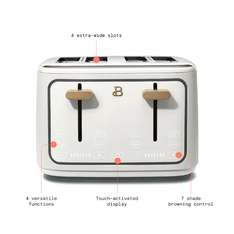 Beautiful 4-Slice Toaster with Touch-Activated Display