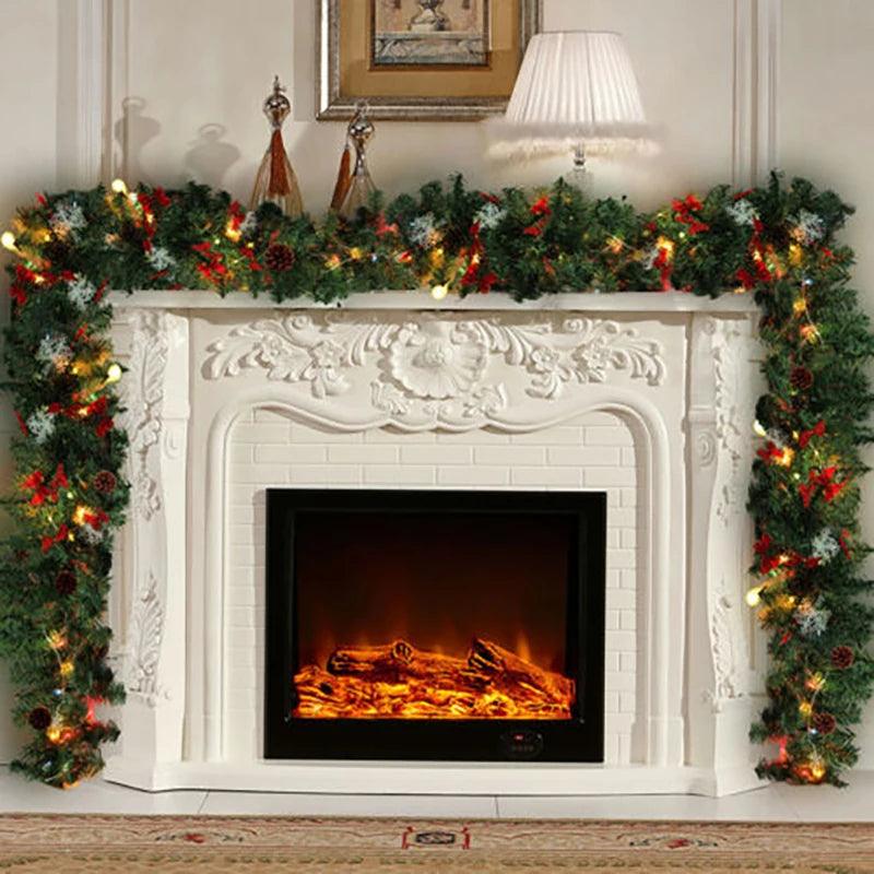 Artificial Christmas Fireplace Garland Wreath Pine Tree Ornament - Lily Depot