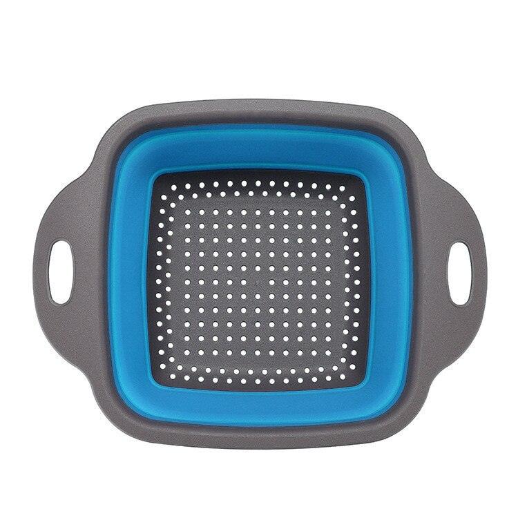 Basket Foldable Strainer Colander Collapsible Drainer Kitchen Storage Tool Silicone Folding Drain Basket Fruit Vegetable Washing - Lily Depot