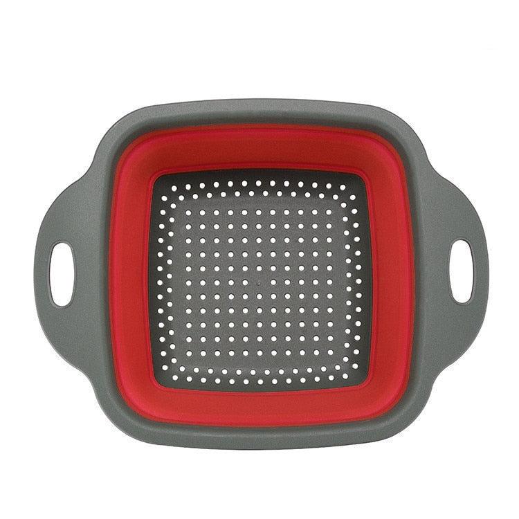 Basket Foldable Strainer Colander Collapsible Drainer Kitchen Storage Tool Silicone Folding Drain Basket Fruit Vegetable Washing - Lily Depot