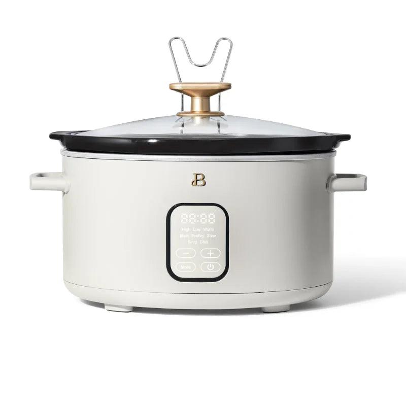 Beautiful 6 Quart Programmable Slow Cooker, White Icing by Drew Barrymore - Lily Depot