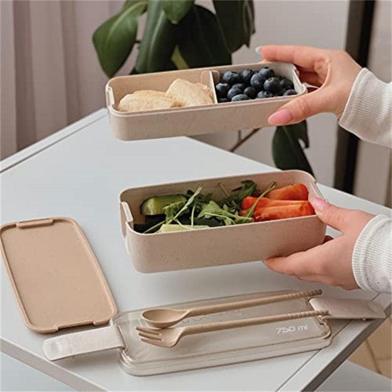 Bento Box Leakproof Lunch Containers Cute Lunch Boxes for Kids Chopsticks Dishwasher Microwave Safe Lunch Food Container - Lily Depot