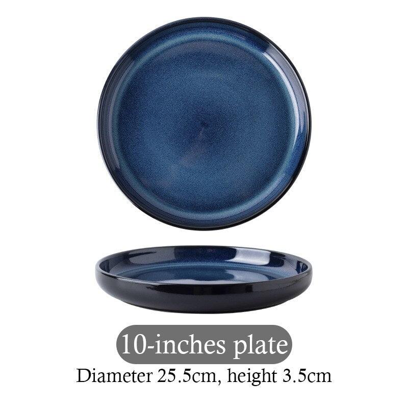 Blue Kiln Transformed Ceramic Tableware Dinner Plates Set Dish Kitchen Dishes Plate Sets Charger Eat Dining Bar Home Garden - Lily Depot