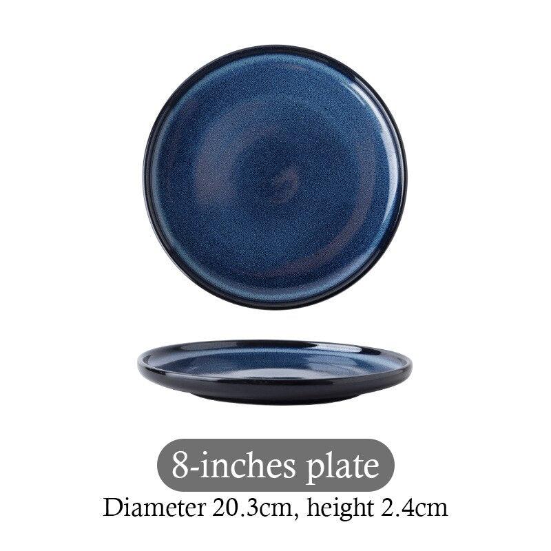Blue Kiln Transformed Ceramic Tableware Dinner Plates Set Dish Kitchen Dishes Plate Sets Charger Eat Dining Bar Home Garden - Lily Depot