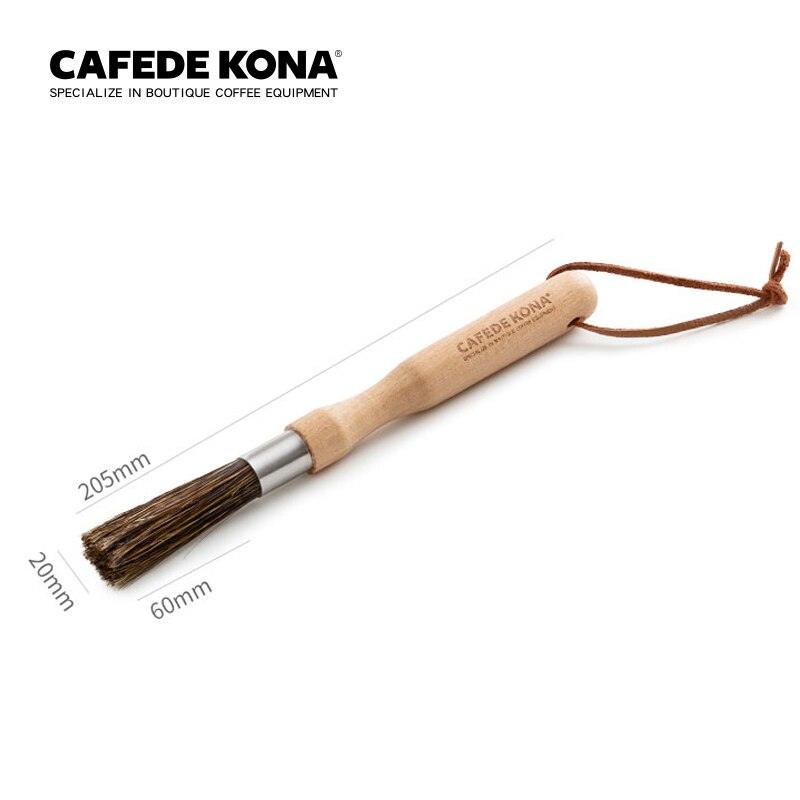 CAFEDE KONA wooden handle cleaning brush bristles Coffee grinder cleaning brush Desktop brush cafe bar household coffee brush - Lily Depot