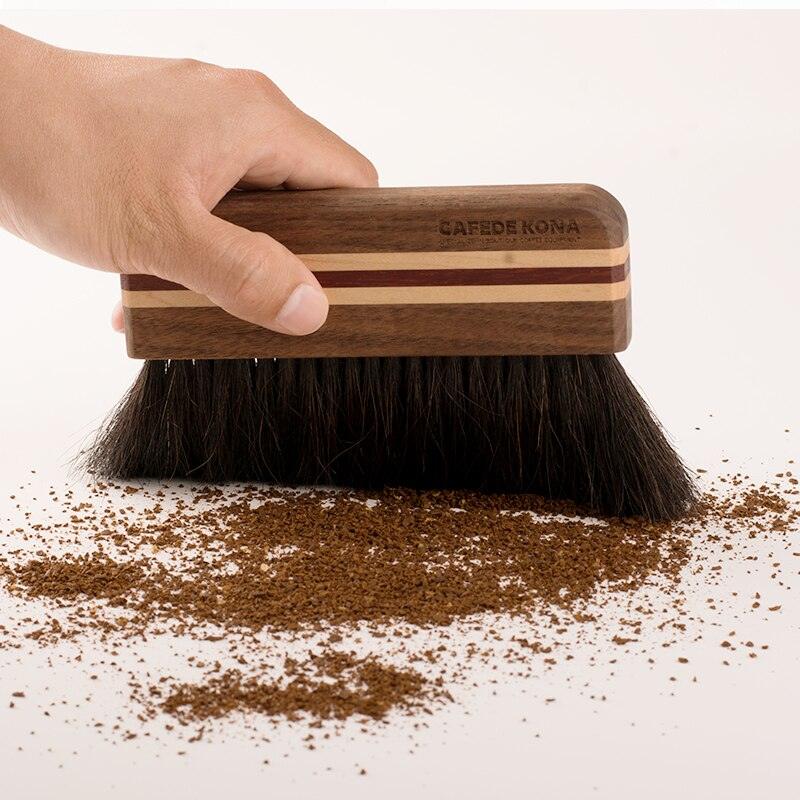 CAFEDEKONA bar brush barista tools beech grinder brush bristle table cleaner solid wood handle brush Clean coffee grinder - Lily Depot