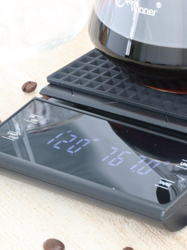 CAFEDEWINNER hand drip coffee scale 0.1g/3kg precision sensors kitchen food scale with Timer include Waterproof Protective pad - Lily Depot