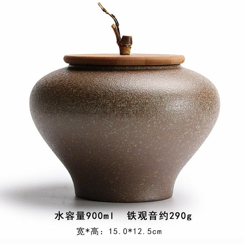Ceramic Tea Caddy Sealed Jar Stoneware Storage Box Food Container Storage Tank Tea Box Tea Organizer Candy Jar Decorative Jars - Lily Depot