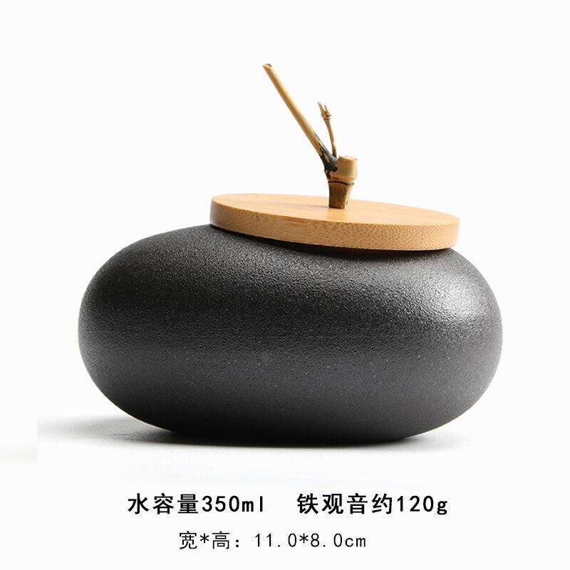 Ceramic Tea Caddy Sealed Jar Stoneware Storage Box Food Container Storage Tank Tea Box Tea Organizer Candy Jar Decorative Jars - Lily Depot