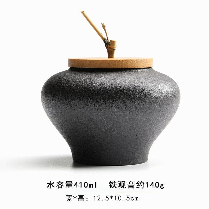 Ceramic Tea Caddy Sealed Jar Stoneware Storage Box Food Container Storage Tank Tea Box Tea Organizer Candy Jar Decorative Jars - Lily Depot