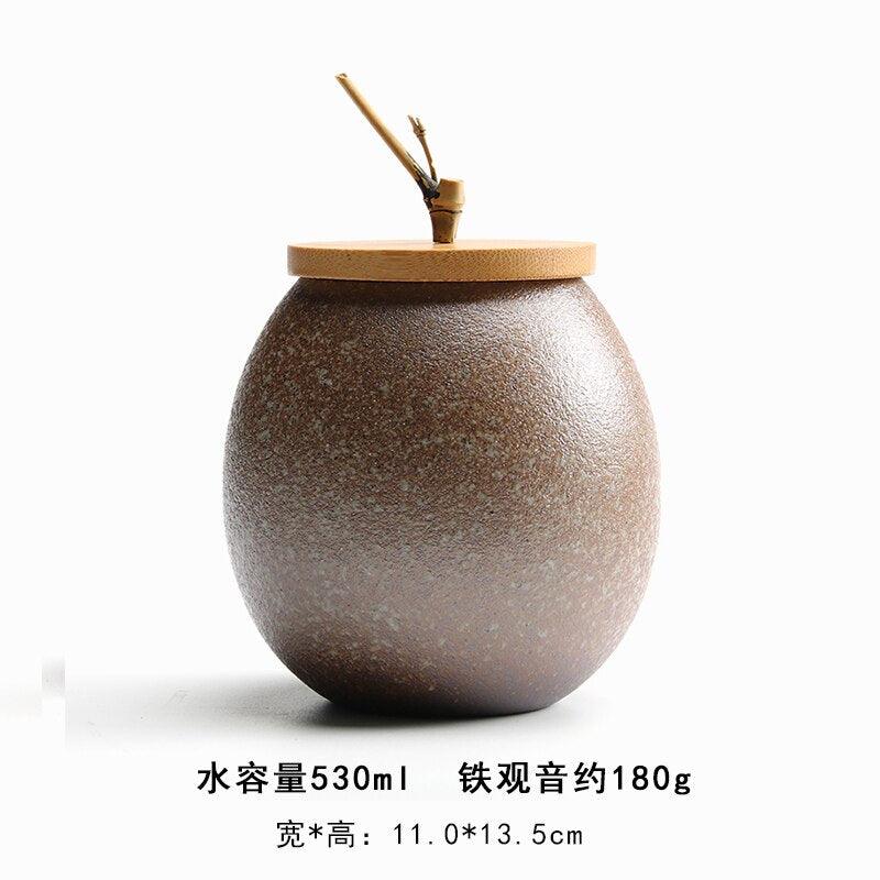 Ceramic Tea Caddy Sealed Jar Stoneware Storage Box Food Container Storage Tank Tea Box Tea Organizer Candy Jar Decorative Jars - Lily Depot