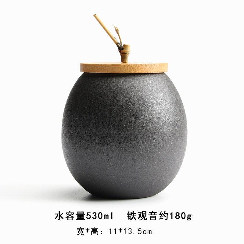 Ceramic Tea Caddy Sealed Jar Stoneware Storage Box Food Container Storage Tank Tea Box Tea Organizer Candy Jar Decorative Jars - Lily Depot