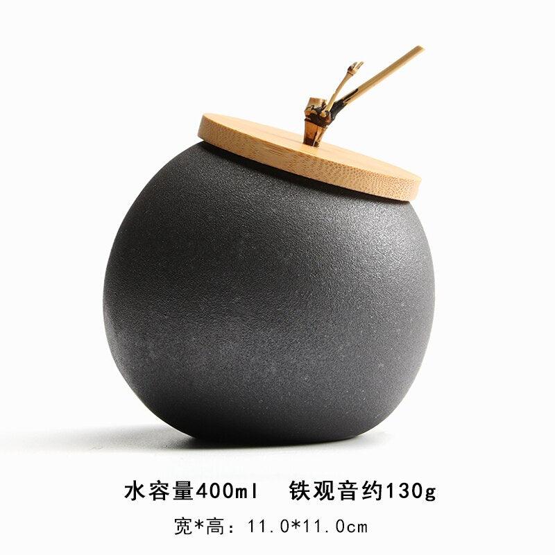 Ceramic Tea Caddy Sealed Jar Stoneware Storage Box Food Container Storage Tank Tea Box Tea Organizer Candy Jar Decorative Jars - Lily Depot