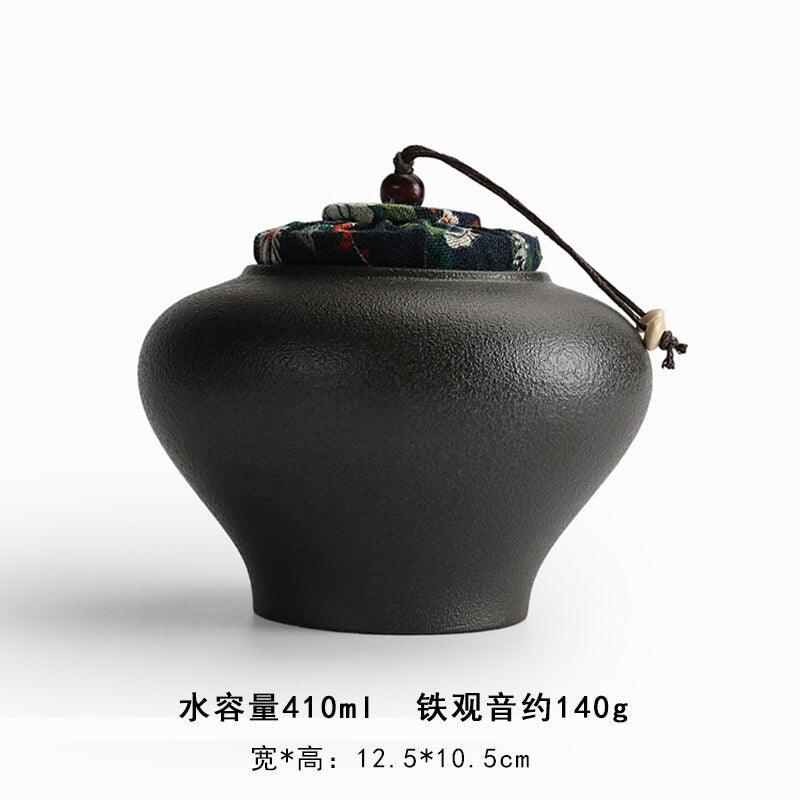 Ceramic Tea Caddy Sealed Jar Stoneware Storage Box Food Container Storage Tank Tea Box Tea Organizer Candy Jar Decorative Jars - Lily Depot