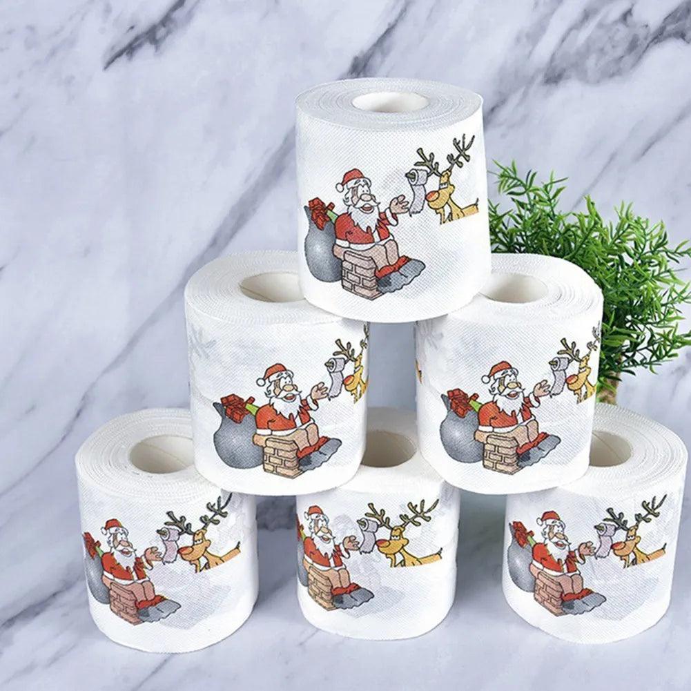 Christmas Pattern Series Roll Paper Christmas Decorations Prints Cute Toilet Paper Christmas Decorations For Home - Lily Depot