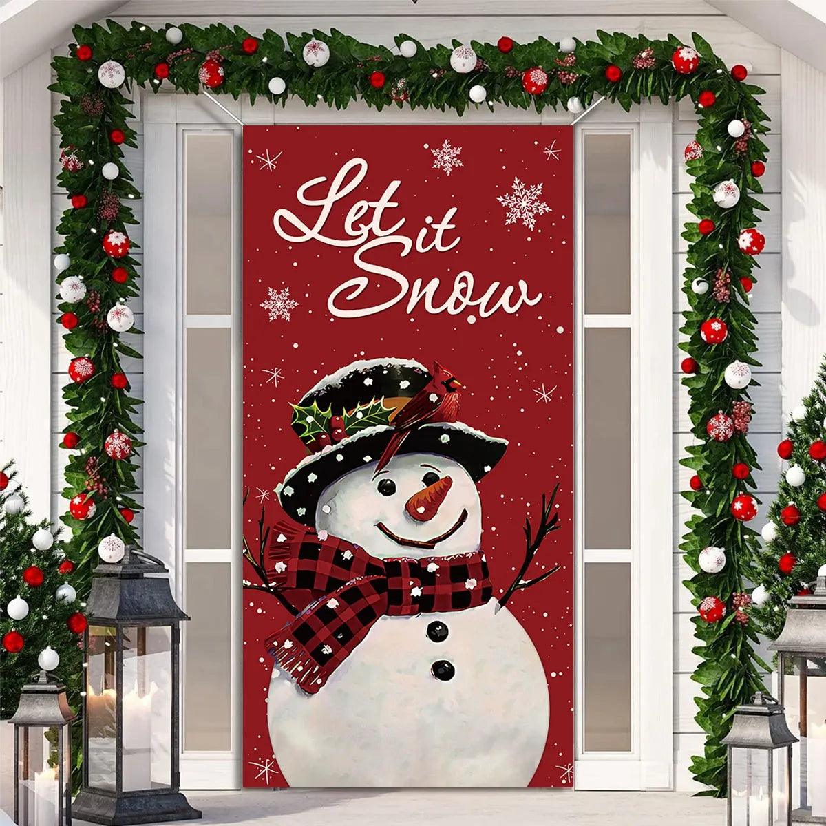 Christmas Santa Claus Banner Flag Merry Christmas Decorations For Home Navidad 2023 Xmas Gifts Cristmas Ornament New Year 2024 - Lily Depot