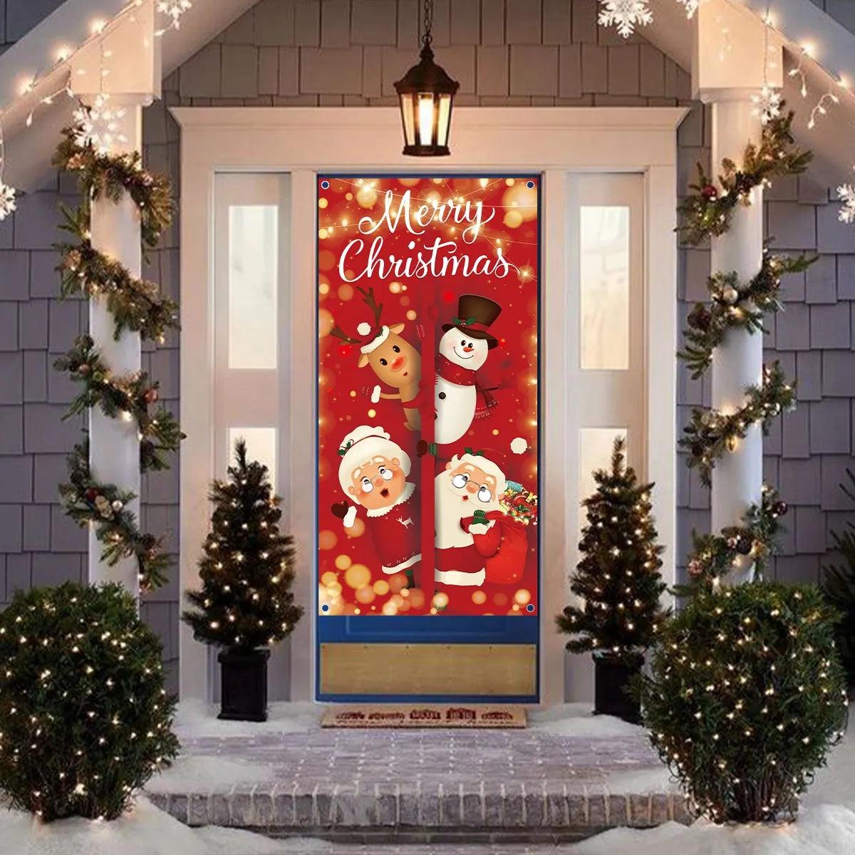 Christmas Santa Claus Banner Flag Merry Christmas Decorations For Home Navidad 2023 Xmas Gifts Cristmas Ornament New Year 2024 - Lily Depot