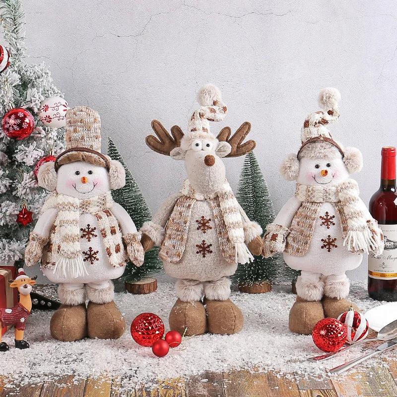 Christmas Snowman Telescopic Doll New Knitted Elk Doll Window Scene Christmas Decoration Merry Christma Gift Happy New Year 202 - Lily Depot