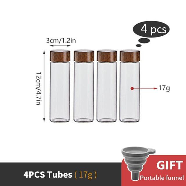Coffee Beans Storage Container Tube Display Rack Tea Bottle Glass Single Dose Espresso Accessory Coffeware Set Barista Tool Gift - Lily Depot