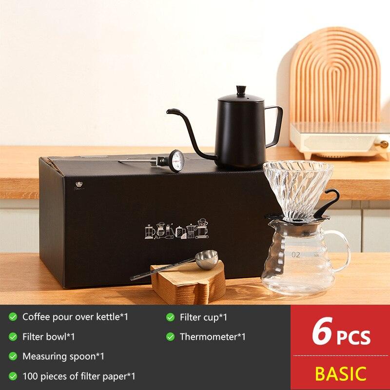 Coffee Set Coffee Accessories Manual Grinder Mill Glass Pot with Filter Dripper Gooseneck Kettle Specialized BaristaSet - Lily Depot