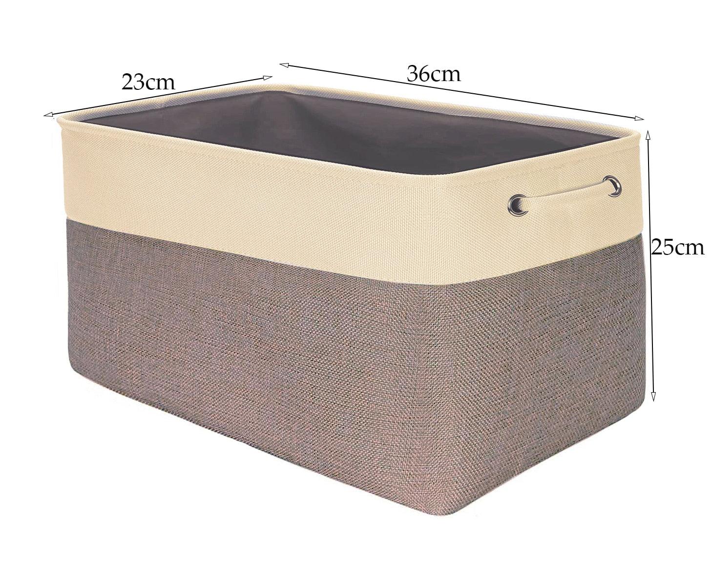 Cotton Linen Folding Storage Baskets Kids Toys Organizer Clothes and Sundries Storage Box Cabinet Storage Bag Laundry Basket - Lily Depot