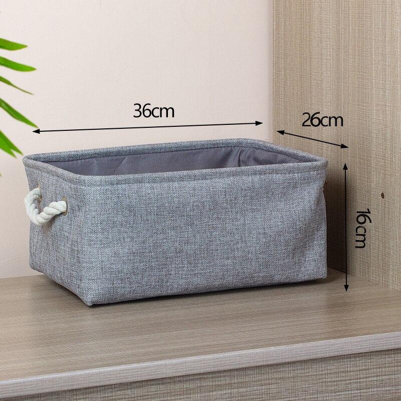 Cotton Linen Folding Storage Baskets Kids Toys Organizer Clothes and Sundries Storage Box Cabinet Storage Bag Laundry Basket - Lily Depot