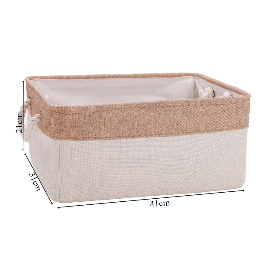 Cotton Linen Folding Storage Baskets Kids Toys Organizer Clothes and Sundries Storage Box Cabinet Storage Bag Laundry Basket - Lily Depot