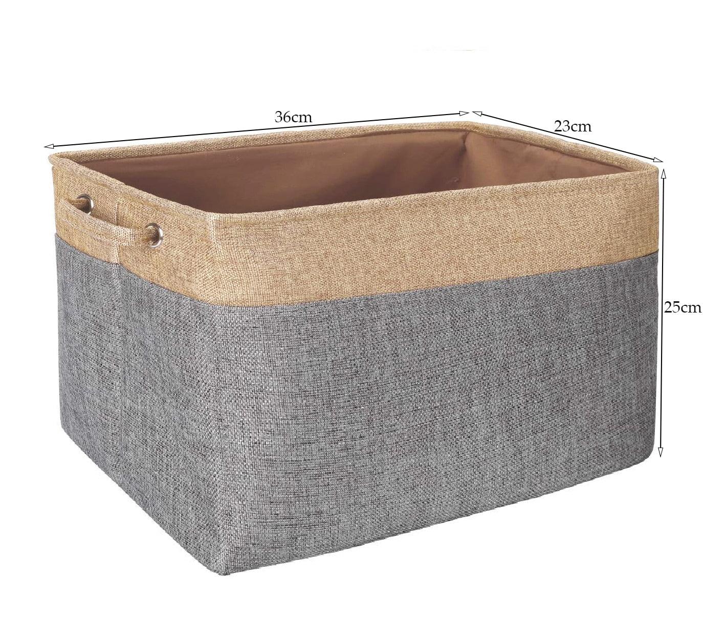 Cotton Linen Folding Storage Baskets Kids Toys Organizer Clothes and Sundries Storage Box Cabinet Storage Bag Laundry Basket - Lily Depot