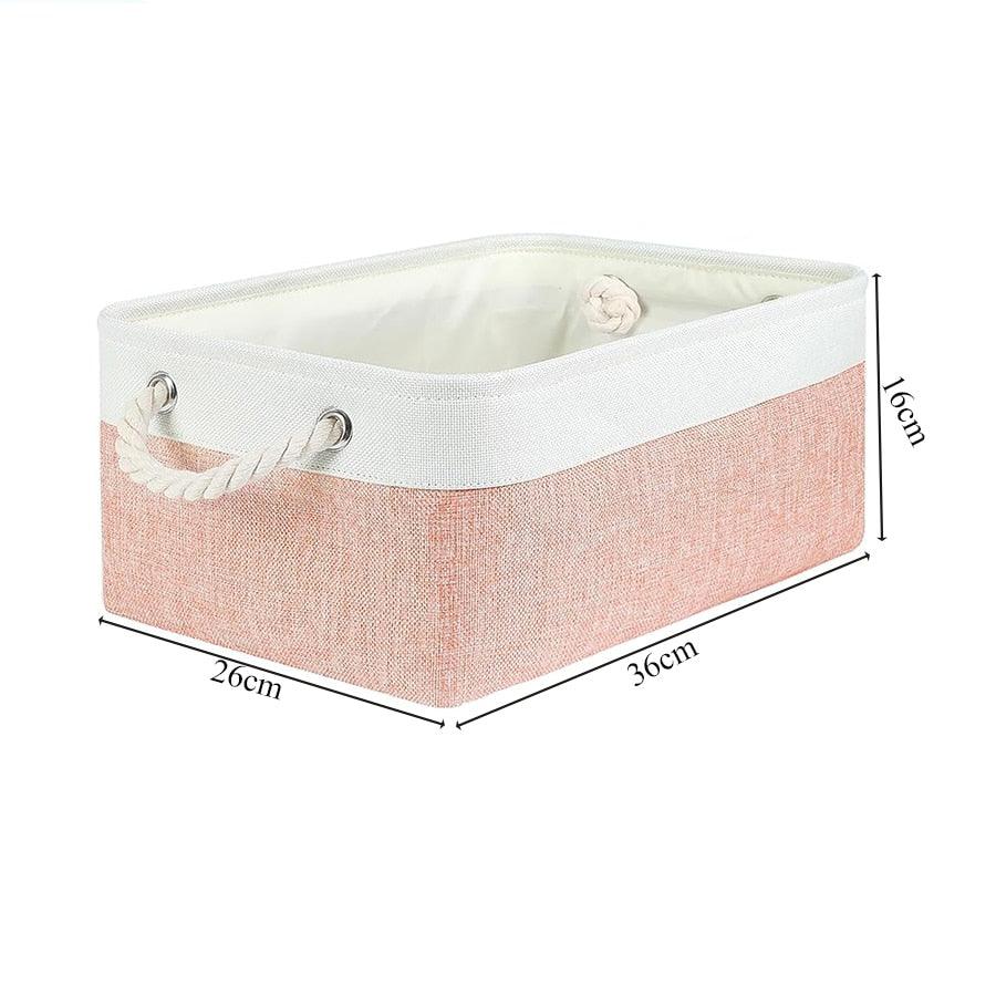 Cotton Linen Folding Storage Baskets Kids Toys Organizer Clothes and Sundries Storage Box Cabinet Storage Bag Laundry Basket - Lily Depot