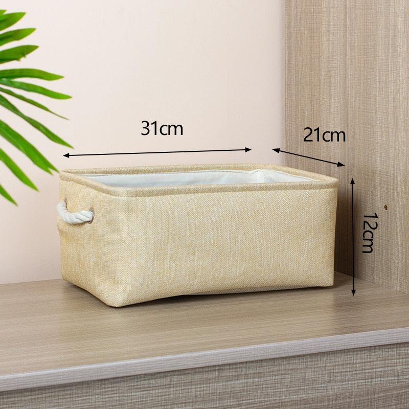 Cotton Linen Folding Storage Baskets Kids Toys Organizer Clothes and Sundries Storage Box Cabinet Storage Bag Laundry Basket - Lily Depot