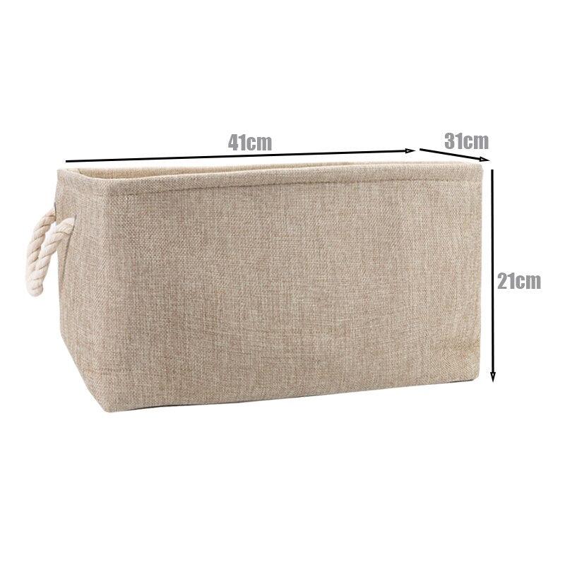 Cotton Linen Folding Storage Baskets Kids Toys Organizer Clothes and Sundries Storage Box Cabinet Storage Bag Laundry Basket - Lily Depot