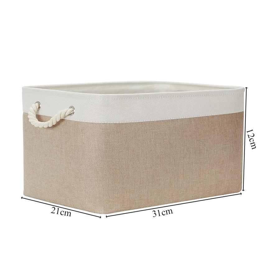 Cotton Linen Folding Storage Baskets Kids Toys Organizer Clothes and Sundries Storage Box Cabinet Storage Bag Laundry Basket - Lily Depot